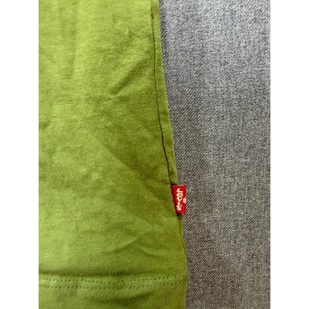 Levis Mens Olive Green Graphic Batwing Logo T-Shirt Size 3XL Short Sleeve Tee